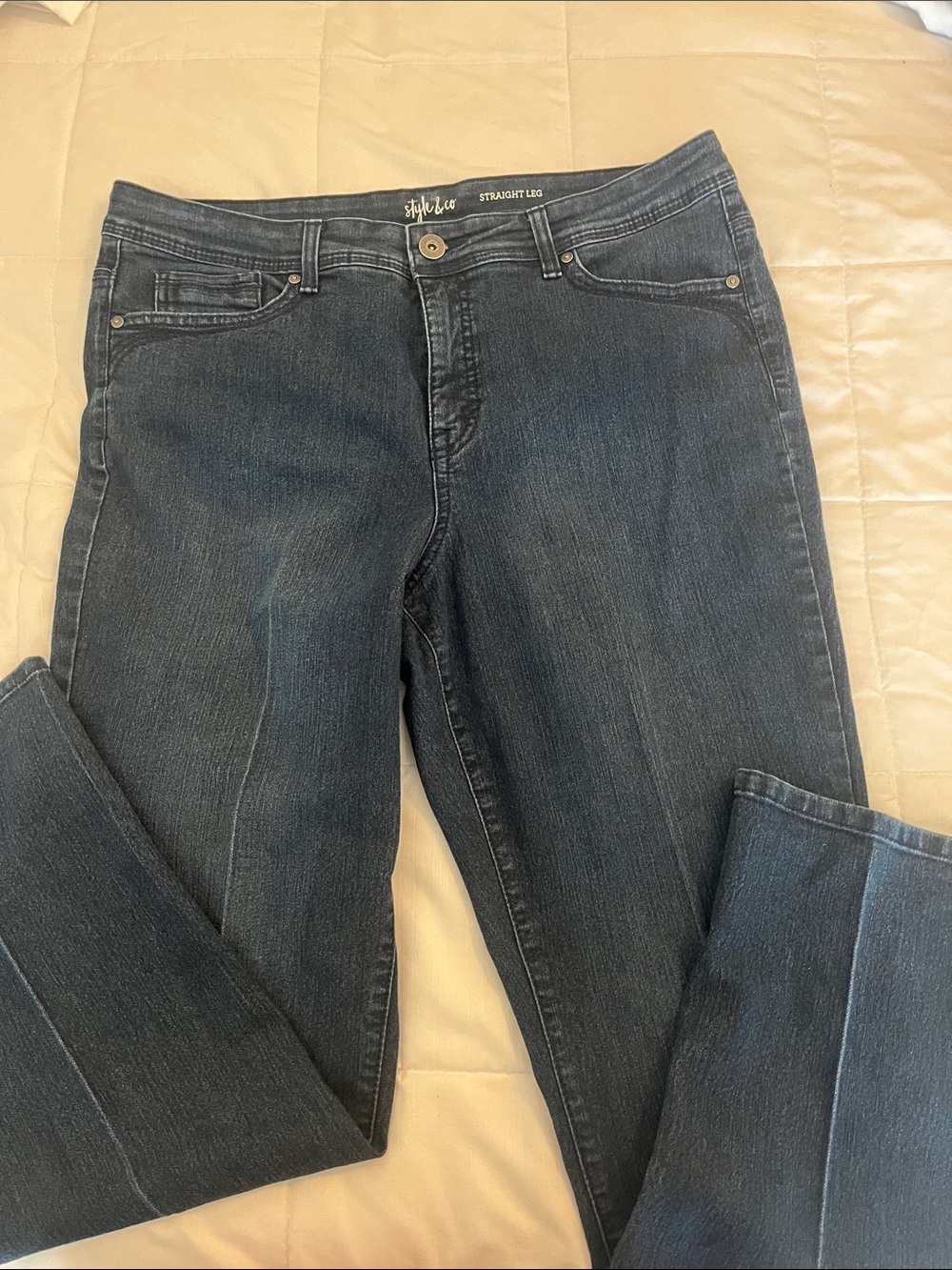 Style & Co. Classic Dark Blue Straight Leg Jeans